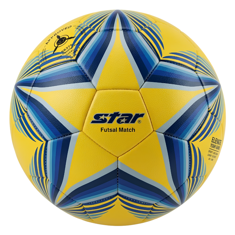 Star Futsal Match Ball - Yellow/Blue Star Design