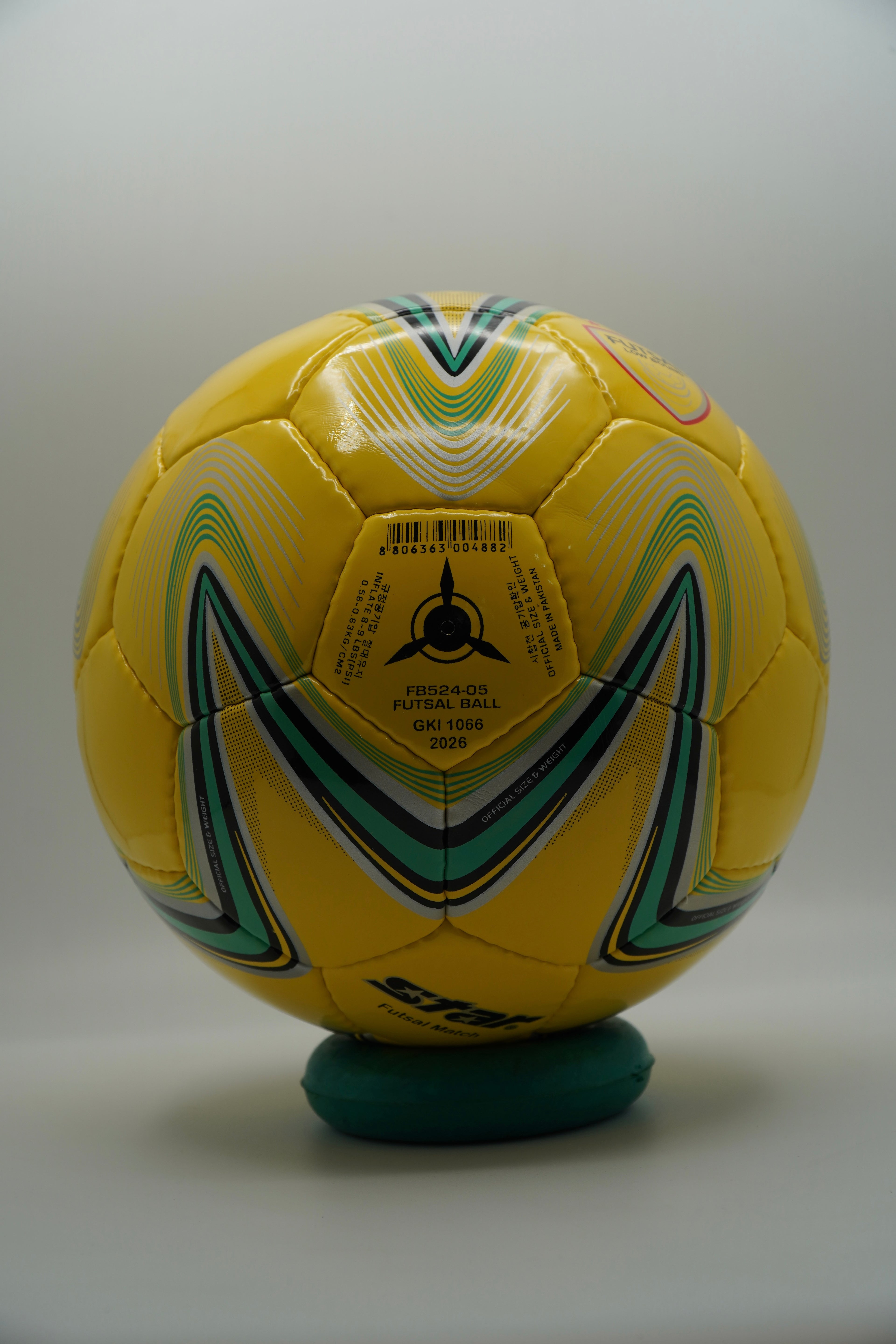 Star Futsal Match Ball - Yellow/Teal (Low Bound)
