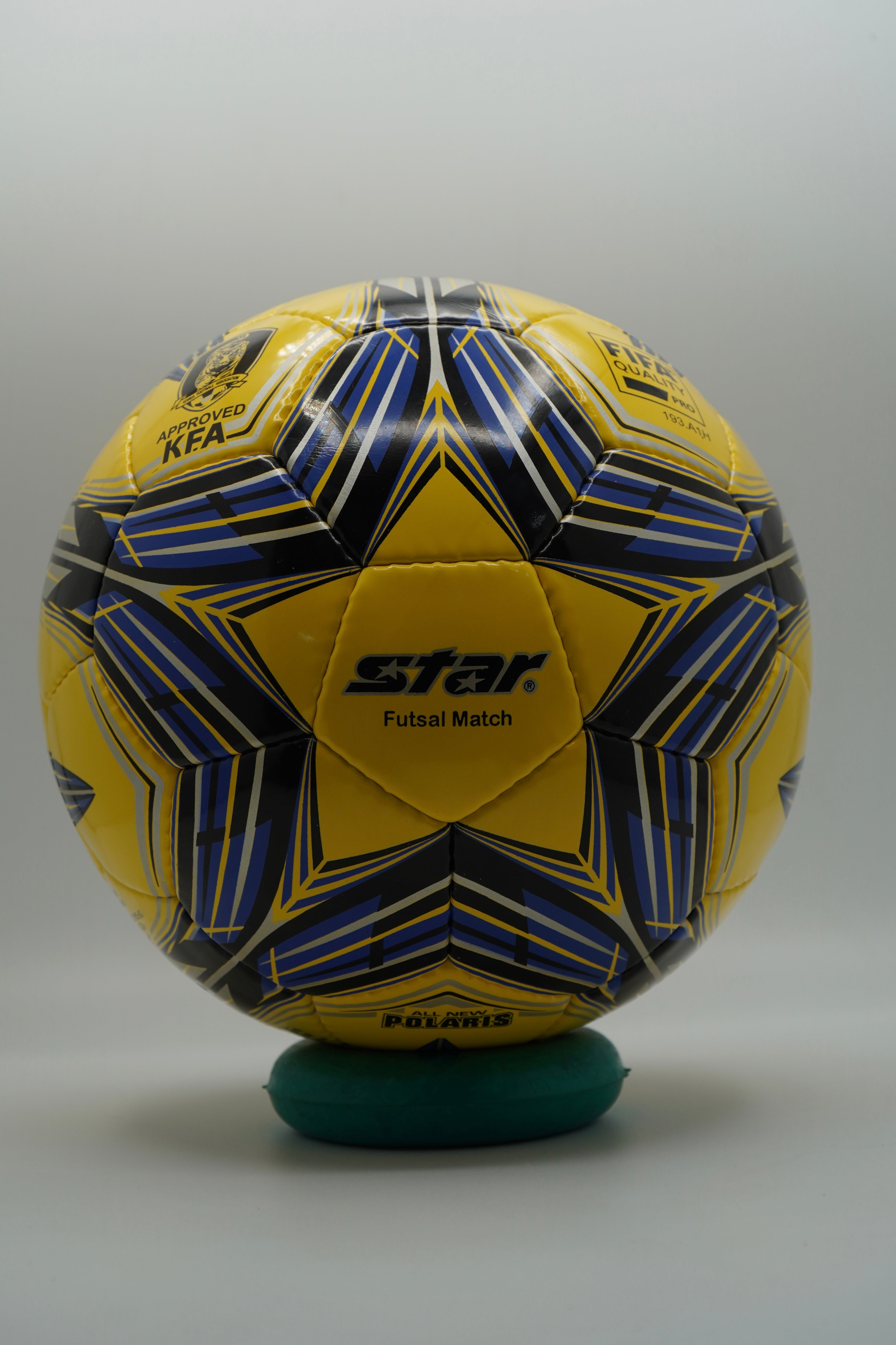 Star Futsal Match Ball - Yellow/Blue Star Design